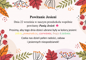 ogłoszenie o jesiennym stroju