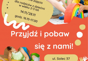 Plakat-zaproszenie na bezpłatne zajęcia w przedszkolu.