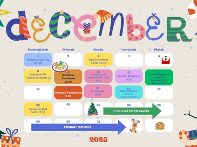 Kalendarz wydarzeń - grudzień 2025