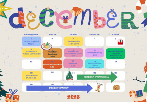 Wydarzenia w grudniu w Przedszkolu.