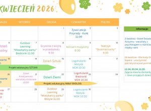 Kalendarz wydarzeń - kwiecień