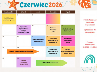 Kalendarz wydarzeń - czerwiec