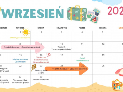 Kalendarz na wrzesień