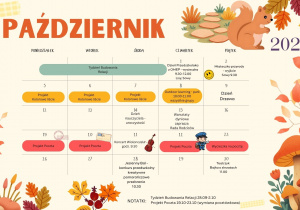 Wydarzenia w przedszkolu w październiku.